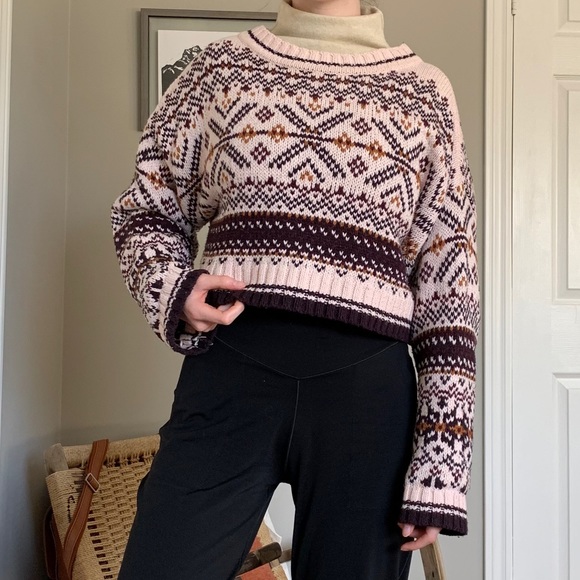 Cropped chunky knit sweater - Picture 2 of 7